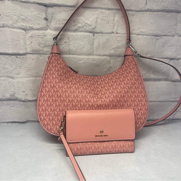 Michael Kors Cora Large Shoulder  Bag Primrose - Picture 1 of 11